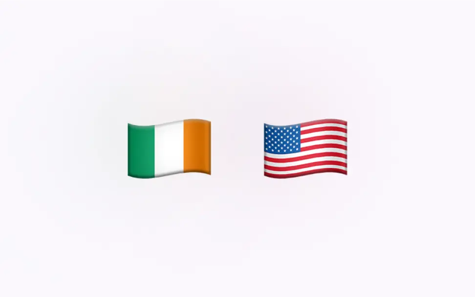 Ireland and United States flags marking VoIPline's expansion into both countries