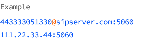 SIP URI examples