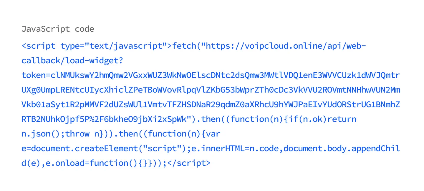 JavaScript snippet for adding the VoIPline call widget to a website